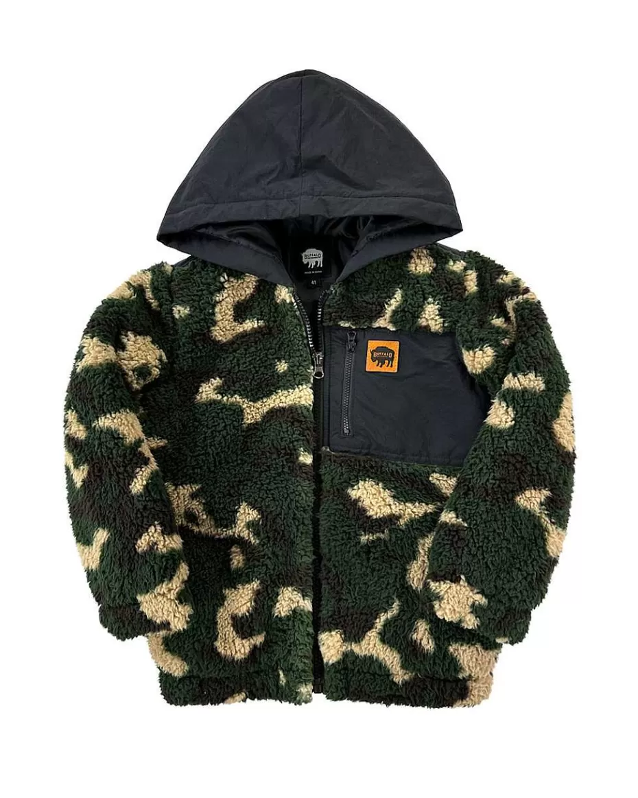 Shop ® Workwear Kid's Full-Zip Pocket Sherpa-Green Camo Kids Hoodies