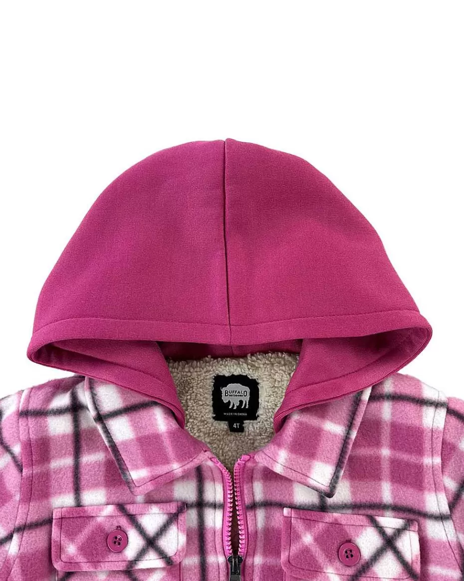 Online ® Workwear Kid's Sherpa Lined Fleece-Pink Plaid Kids Hoodies
