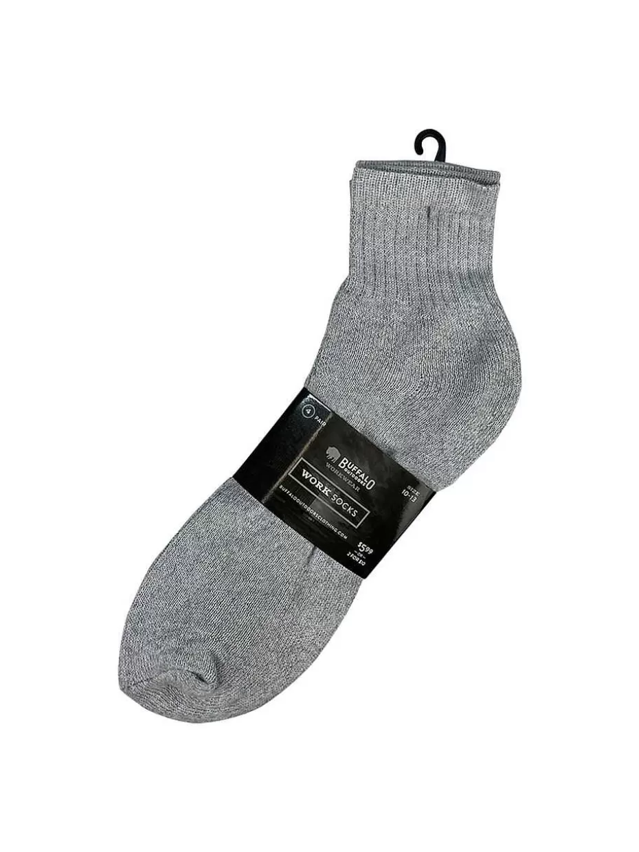 Cheap ® Workwear Men's Ankle Work Socks 4-Pack-Heather Grey Accessories Socks