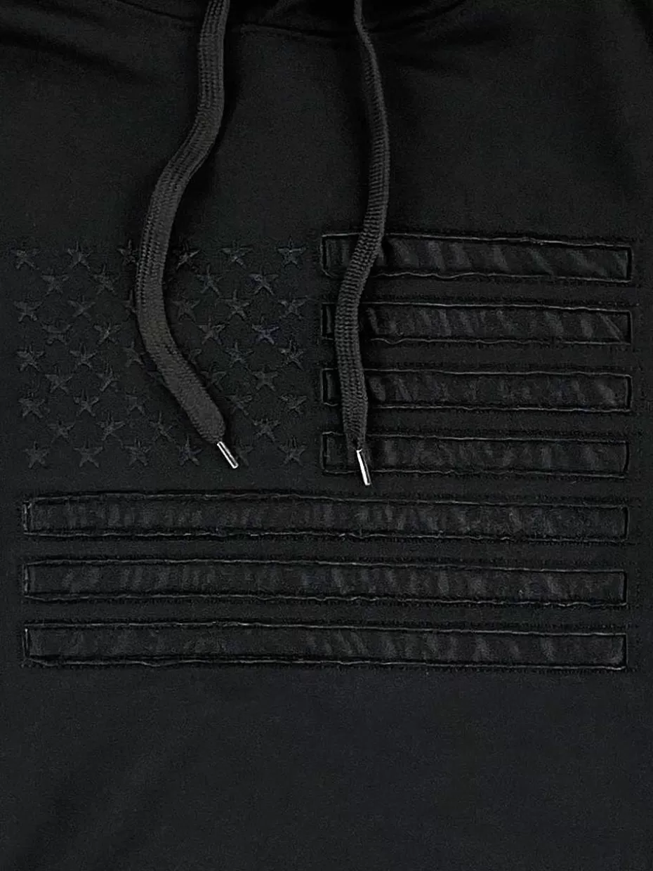 Flash Sale ® Workwear Men's Blackout Edition American Flag Hooded Sweatshirt Men Hoodies & Sweatshirts For Men