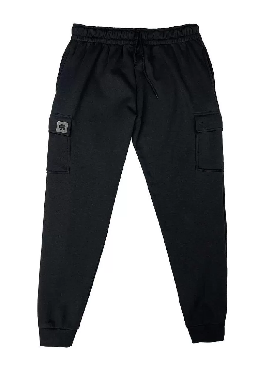 Cheap ® Workwear Men's Fleece Cargo Joggers-Black Men Pants