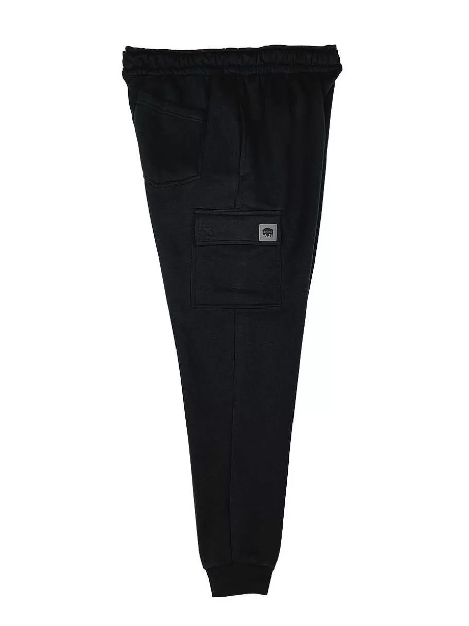 Cheap ® Workwear Men's Fleece Cargo Joggers-Black Men Pants