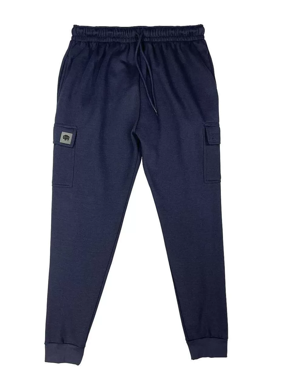 Fashion ® Workwear Men's Fleece Cargo Joggers-Navy Men Pants