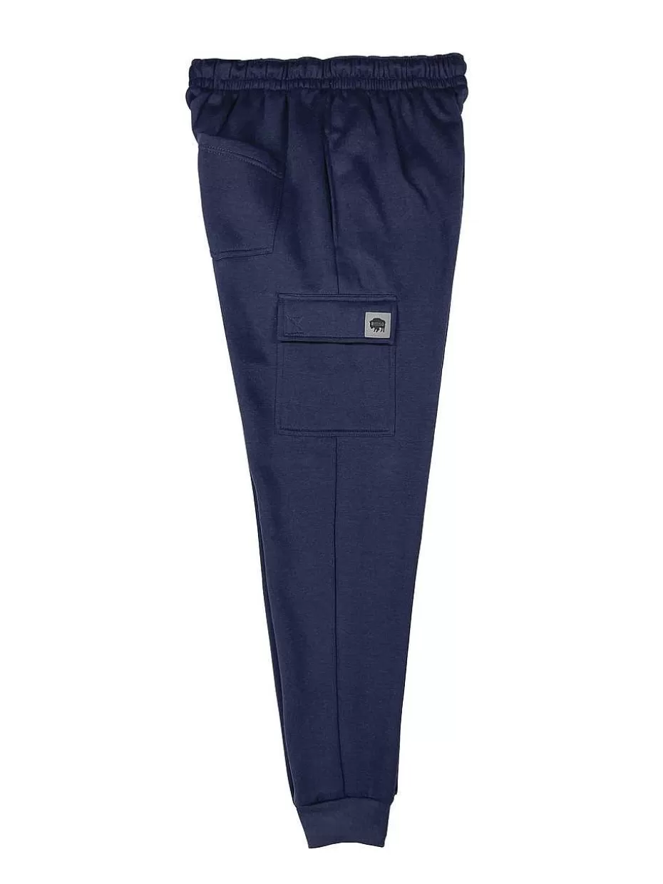 Fashion ® Workwear Men's Fleece Cargo Joggers-Navy Men Pants