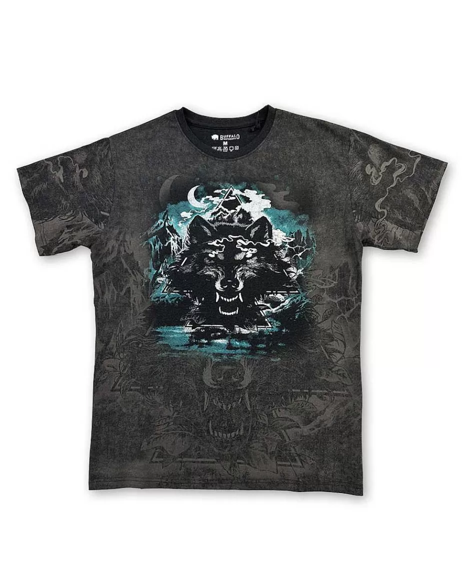 Cheap ® Workwear Roadwear Collection Men's All Over Printed T-Shirt-Wolf Mountain Men Roadwear