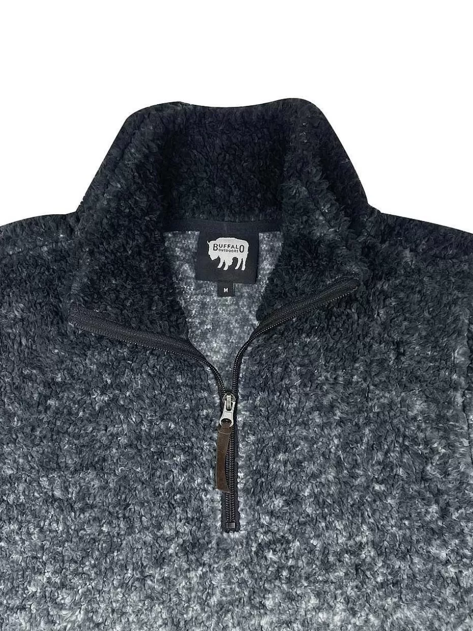 Fashion ® Workwear Women's 1/4 Zip Fade Sherpa-Charcoal Women Tops
