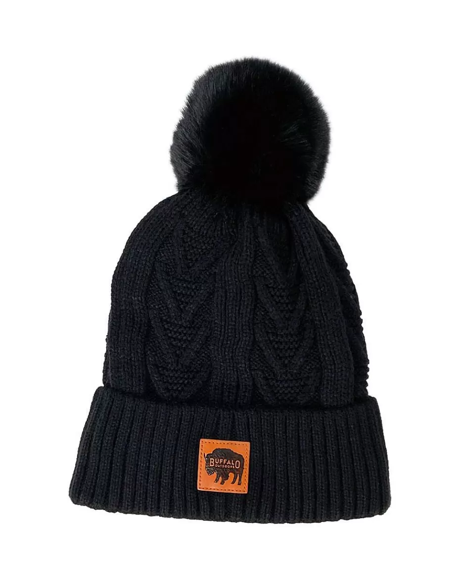 Clearance ® Workwear Women's Knit Pom Hat-Black Women Hats